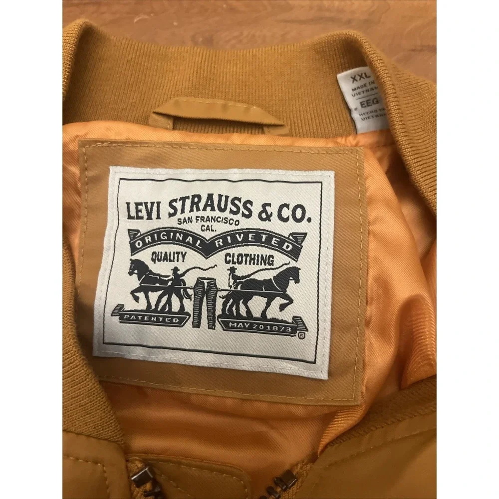 New Levi's Men's Water Resistant Bomber Flight Jacket NWT XXL Rust Color
